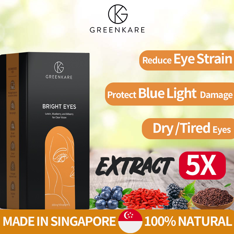 Bright Eyes Eye Support with Lutein, Blueberry &amp; Bilberry EXTRACT - Dry Eyes, Healthy Vision, Blue Light Defense, Macular &amp; Retina Health 60 Veg Caps