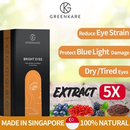 Bright Eyes Eye Support with Lutein, Blueberry &amp; Bilberry EXTRACT - Dry Eyes, Healthy Vision, Blue Light Defense, Macular &amp; Retina Health 60 Veg Caps