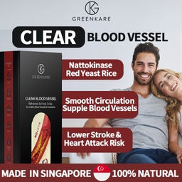 Clear Blood Vessel - Blood Pressure &amp; Cholesterol, Blood Vessel Elasticity, Heart &amp; Cardiovascular Health | 60 Veg Caps