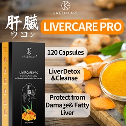 Greenkare Liver Care Triple Turmeric Extract - Natural Liver Cleanse, Detox &amp; Repair - Fatty Liver, Alcohol &amp; Hangover | Made in Japan | 120 Tablets