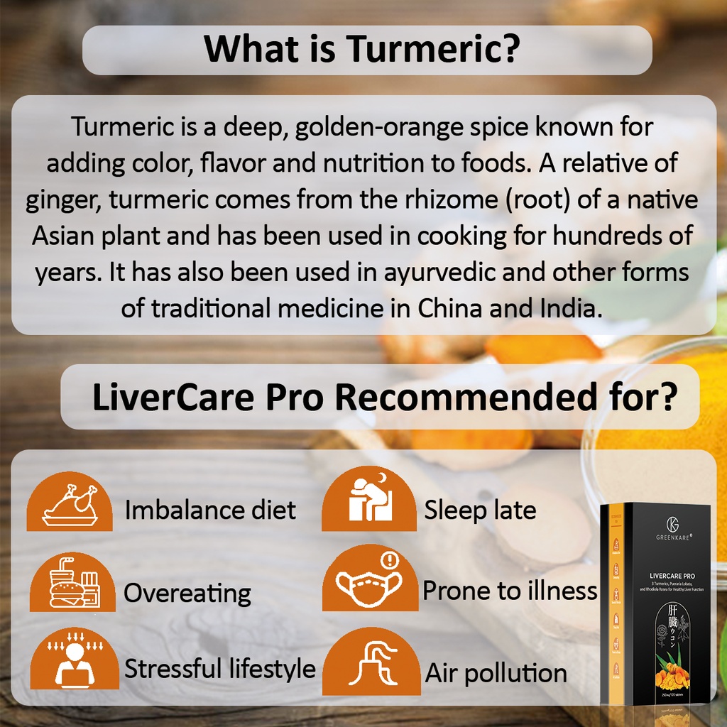 Greenkare Liver Care Triple Turmeric Extract - Natural Liver Cleanse, Detox &amp; Repair - Fatty Liver, Alcohol &amp; Hangover | Made in Japan | 120 Tablets