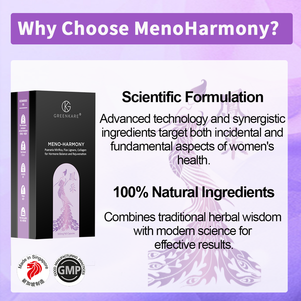 [Greenkare] MenoHarmony Menopause Relief Promote Glowing Skin &amp; Hormonal Balance 60 Caps