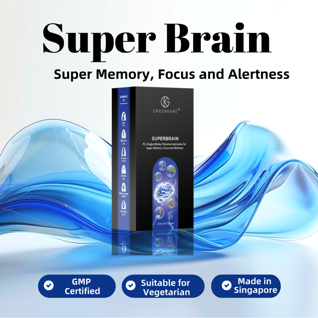 [Greenkare]SuperBrain Supplement for Mental Alertness, Memory, Focus &amp; Concentration, Cognivive | 60 Veg Caps