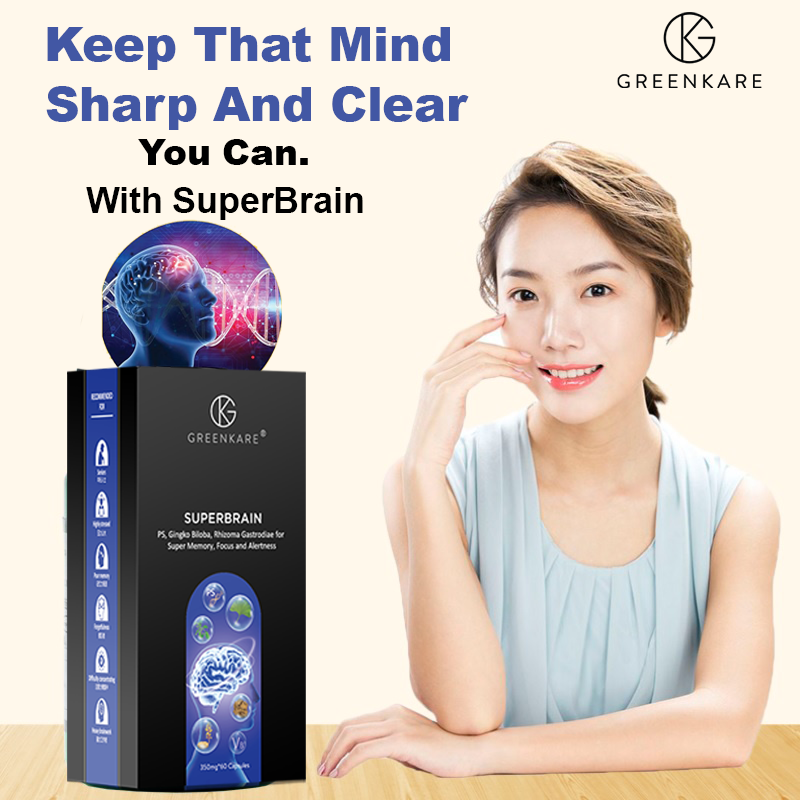 [Greenkare]SuperBrain Supplement for Mental Alertness, Memory, Focus &amp; Concentration, Cognivive | 60 Veg Caps