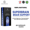 [Greenkare]SuperBrain Supplement for Mental Alertness, Memory, Focus &amp; Concentration, Cognivive | 60 Veg Caps