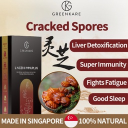 Lingzhi ImmuPlus | Cracked Spores Ganoderma - Immune System &amp; Energy Booster, Improve Sleep Quality, Relieves Stress, Memory &amp; Liver Support | 60 Caps